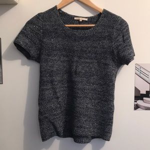 Silver blue maille short sleeve top